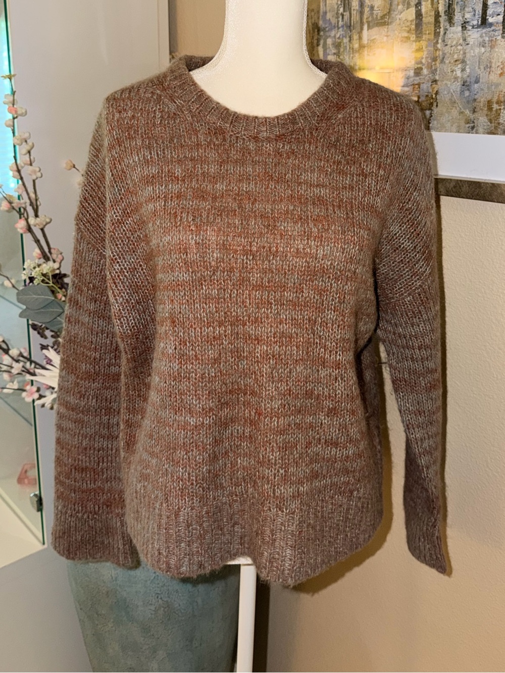 Rachel Zoe Brown Marled Crewneck Sweater